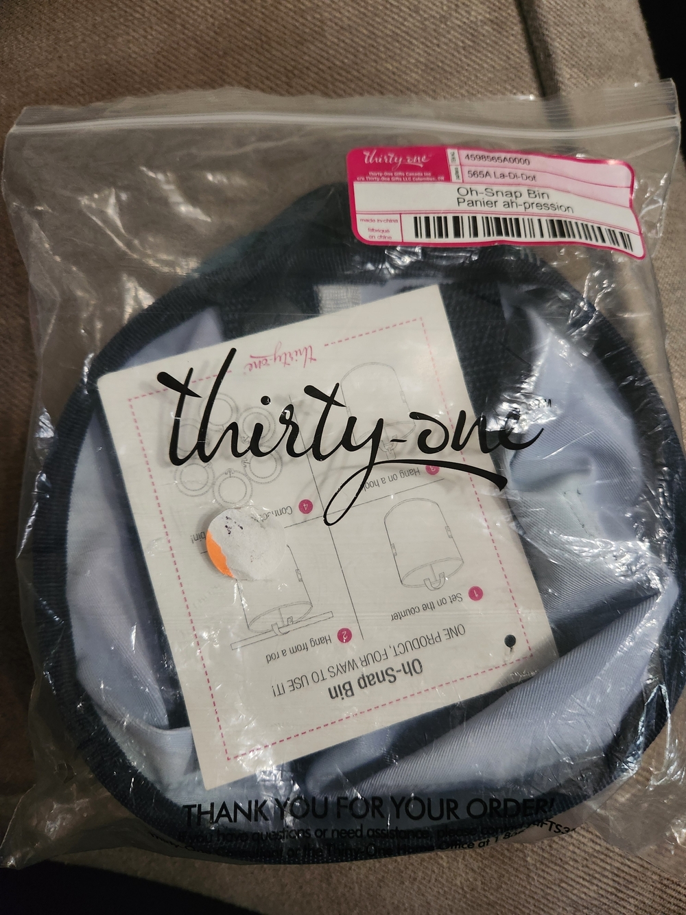 thirty-one Collapsible Oh-Snap Bin in La-Di-Dot